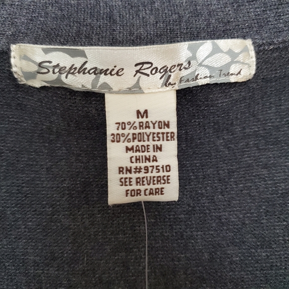 Stephanie Rogers Grey Button Up Cardigan Sz M NWT - Picture 5 of 6